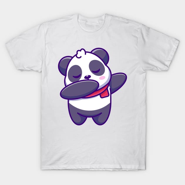 Cute baby panda dabbing cartoon T-Shirt by Wawadzgnstuff